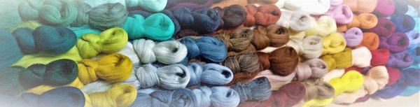Merinowolle Märchenwolle, Kammzugwolle, Kardenband in 65 Farben bei Woll-Keulen online bestellen