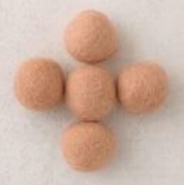 5 Filzkugeln  Wollball beige 25 mm